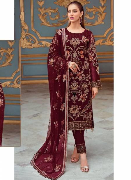 Maroon RAMSHA 472 nx New Designer Fancy Festive Wear Pakistani Salwar Suit Collection R-472-A
